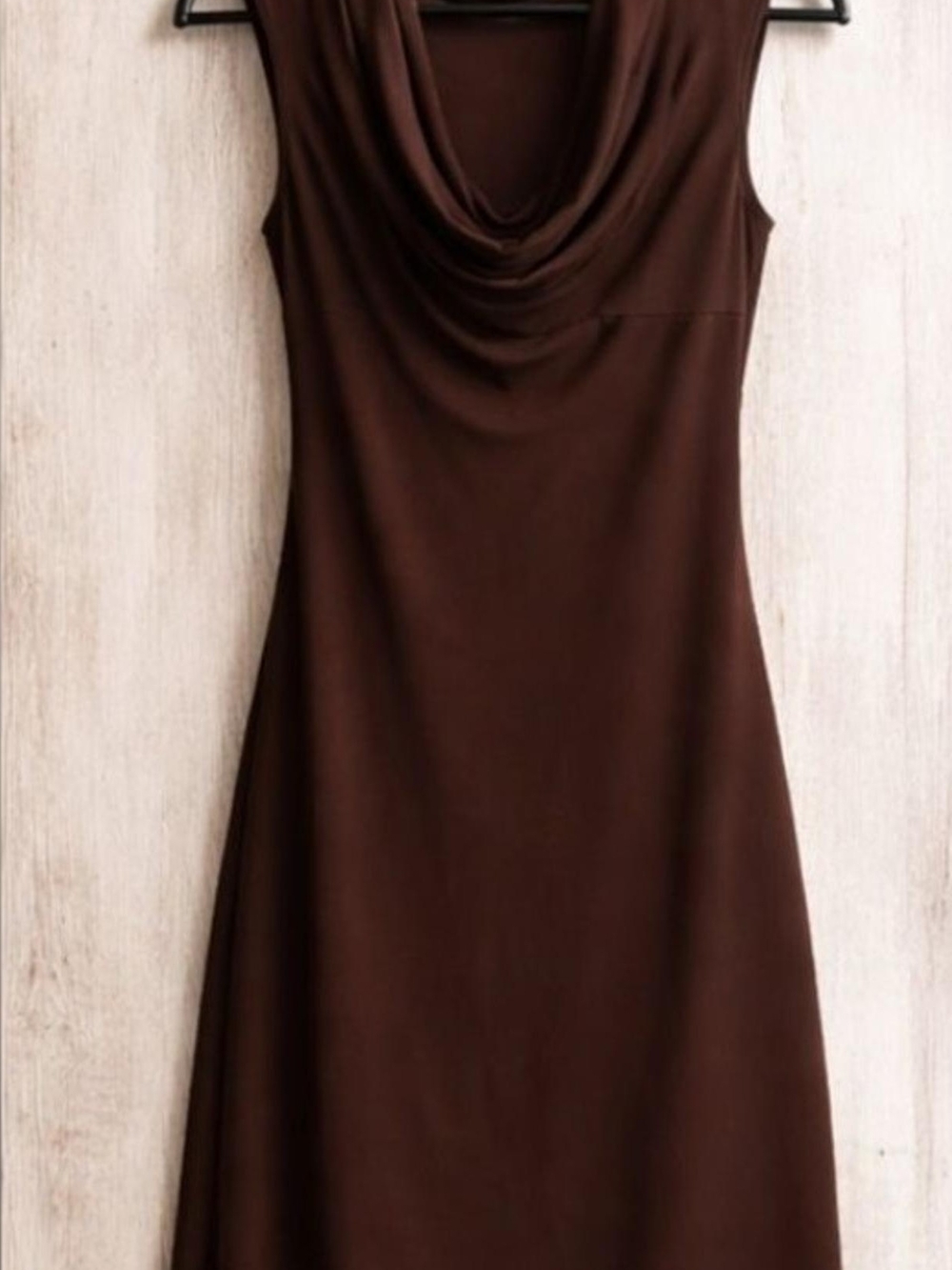 Women's Brown Cowl Neck Dress